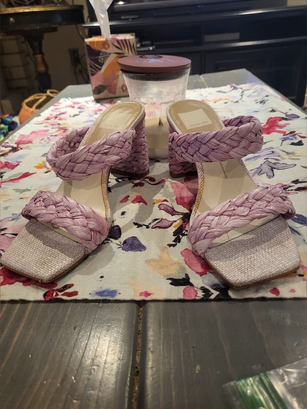 DOLCE VITA Braided Lavender Block Heel Sandals - Women